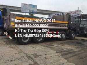 Xe ben howo 4 chân thùng đúc rita võ.chất lượng hàng đầu
