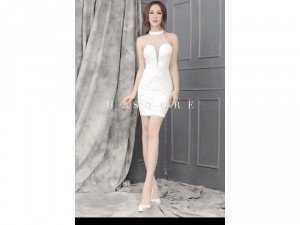 Đầm yếm body kết châu và pha lê Quảng Châu