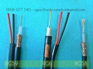 Cáp đồng trục kèm nguồn, cáp camera RG - 58, RG - 59, RG - 6
