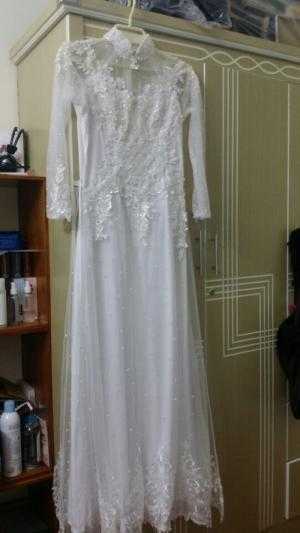 Bán áo dài cưới ren trắng cao cấp