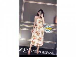 Đầm maxi hoa 2 dây Quảng Châu