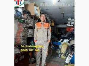 Quần áo BHLĐ pangjim phối màu Ghi- Cam