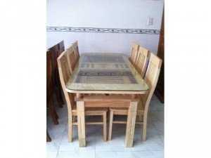 Trọn bô bàn ăn sồi giá rẻ