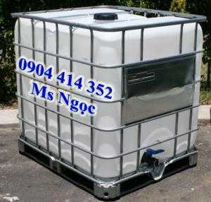 Bồn nhựa 1000 lít mới , thùng ibc 1000 lít đựng dầu , tank nhựa 1000 lít có khung sắt