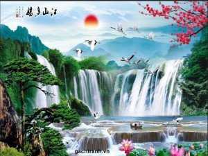 Tranh 3d suối chảy