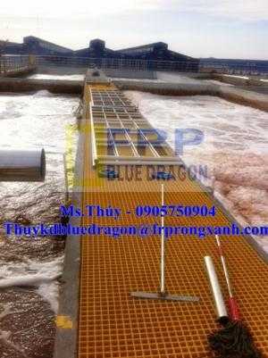 Nắp đậy mương thoát nước loại frp grating không rỉ sét, vật tư thay thế sàn thép