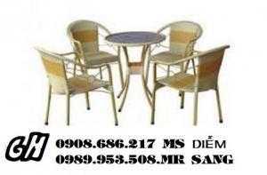 Bàn ghế cafe mây nhựa giá siêu rẻhgh028