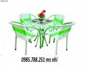 Bàn ghế mây nhựa