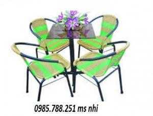 Bàn ghế mây nhựa