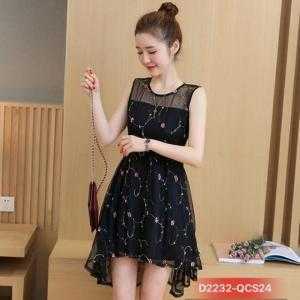 Đầm đuôi cá ren lưới thêu