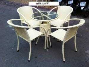Bàn ghế mây nhựa hgh24