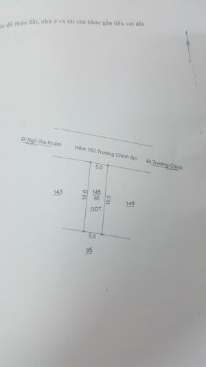 Bán Đất Hẻm Trường Chinh 5x19m Toàn Bộ Đất Ở