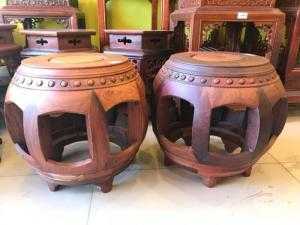 Đôn gỗ tròn kiểu trống
