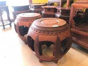 Đôn gỗ tròn kiểu trống