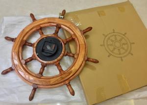 Mô hình Vô lăng tàu 50cm bằng gỗ tự nhiên