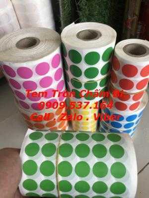 Decal tem tròn chấm bi