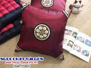 Gối tựa lưng trang trí bàn trà Nhật, gối ôm sofa, gối salon. Nệm Ngồi Ngọc Phát Sài Gòn.
