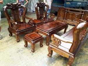 Bộ bàn ghế giả cổ minh đào gỗ tràm lõi