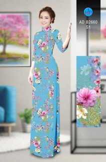 Vải áo dài Tươi như hoa AD B2660