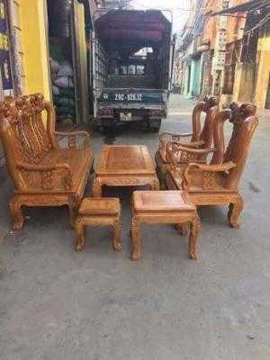 Bộ bàn ghế trạm đào gỗ lim