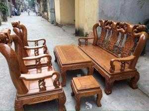 Bộ bàn ghế trạm đào gỗ lim