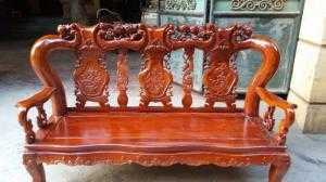 Bộ bàn ghế giả cổ minh quốc đào gỗ xà cừ tay 12