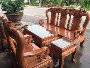 Bộ bàn ghế giả cổ trạm đào gỗ sồi nga