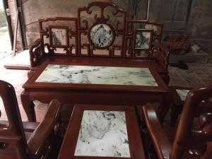 Bộ minh móc mặt đá gỗ gụ