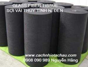 Vải sợi thuỷ tinh băm màu đen cách âm, chống thấm. Gía rẻ