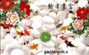 Tranh hoa mẫu đơn 3d phòng khách