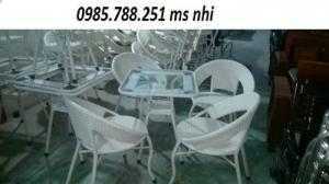 Bàn ghế nhựa giả mây rẻ nhất