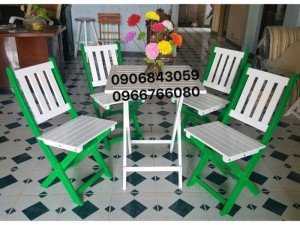 Bàn ghế xếp gỗ cafe tuyệt đẹp