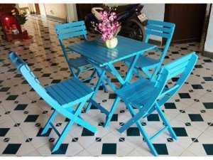 Bàn ghế xếp gỗ cafe tuyệt đẹp