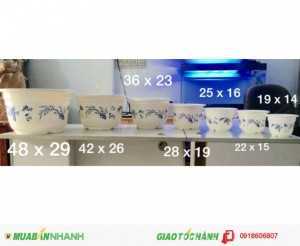 Chậu hoa nhựa Thakico Sản Xuất Chậu Nhựa giả sứ in bông Như Ý Cát Tường