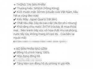 Đồng hồ Sanda chính hãng giá rẻ