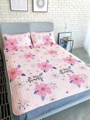 Chiếu Tencel và 2 vỏ gối hình hoa hồng giá tốt