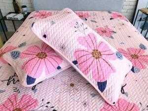Chiếu Tencel và 2 vỏ gối hình hoa hồng giá tốt