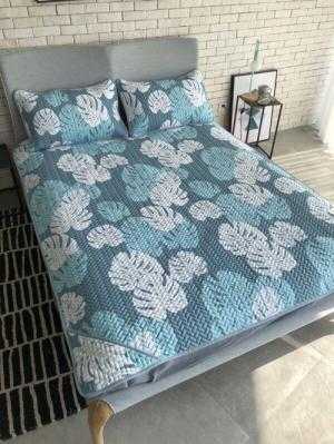 Chiếu lụa Tencel và 2 vỏ gối hình lá khoai có cho giường 2mx2m2