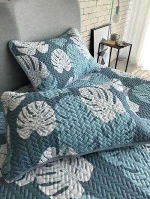 Chiếu lụa Tencel và 2 vỏ gối hình lá khoai có cho giường 2mx2m2