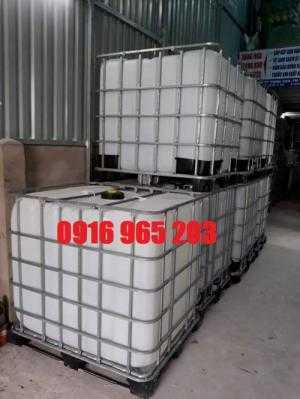 Thùng nhựa trắng 1000L có khung sắt