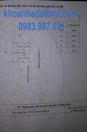 Bán Đất Thổ cư mặt tiền ywang,18,5*16,4m,Kinh Doanh tốt.gần chợ eakao
