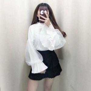 Áo kiểu tay dài phối dập li