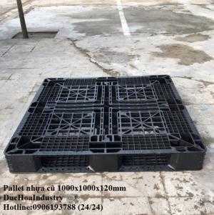 Pallet nhựa cũ 1000x1000x120mm, giao hàng toàn quốc - Hotline: 0906193788 (Nguyễn Hòa 24/24)