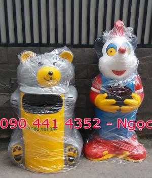 Thùng rác cá heo ,thùng rác con chuột túi , thùng rác con voi , thùng rác cá chép , thùng rác chim cánh cụt , thùng rác gấu trúc , thùng rác chuột mickey