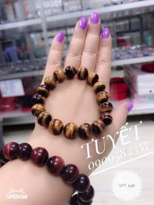 Vòng Đá Mắt Hổ Đỏ Nâu 10 Ly