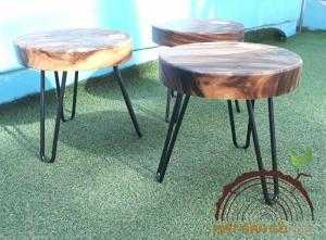 Ghế đẩu mặt gỗ me tây 01