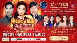 Nhạc Tình Muôn Thuở 6
Liveshow Như Quỳnh - Quang Lê - Ngọc Sơn
Ngày Diễn: 20h ngày 17/6/2018
Địa Điểm: Cung Văn Hóa Hữu Nghị Việt Xô