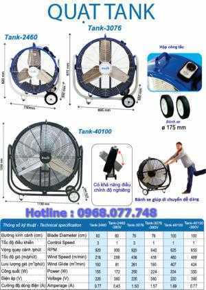 Quạt sàn công nghiệp gắn bánh xe
