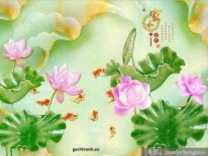 Gạch tranh 3d phủ bóng phòng khách