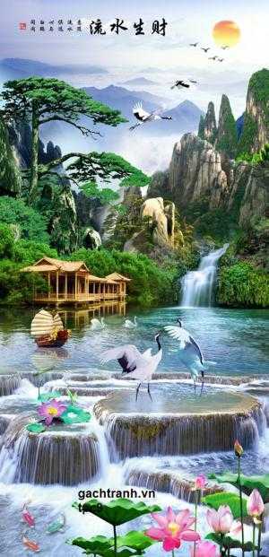 Tranh 3d suối nước chảy